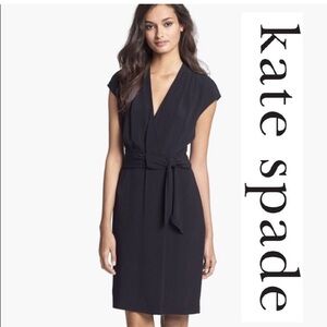 Kate Spade Villa Bringhton Bow Black cocktail Midi Dress